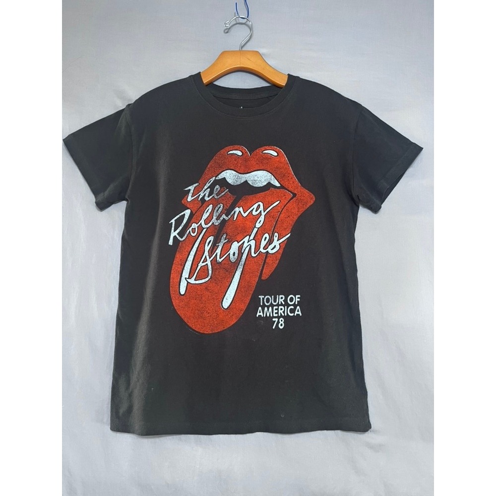 Rolling Stones Tour of America 78 Graphic T-Shirt Black Small 100% Cotton